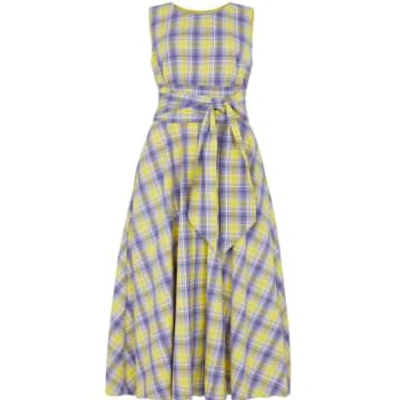 Shop Lilac Rose Emily And Fin Roberta Dress In Lilac Sunshine Plaid