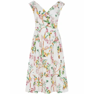 Shop Lilac Rose Emily And Fin Florence Dress In Gardenia Bird