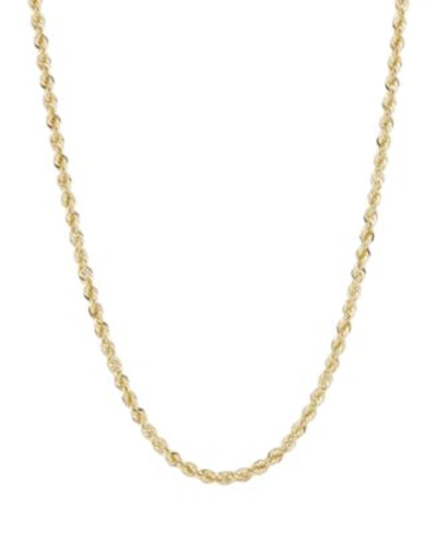 Shop Macy's Diamond Cut Rope Link Chain 3mm Necklace Collection In 14k Gold In White Gold
