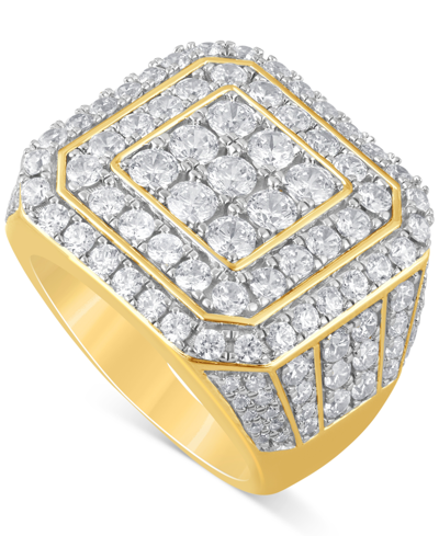 Shop Macy's Men's Diamond Cluster Ring (5 Ct. T.w.) In 10k Gold In Yellow Gold