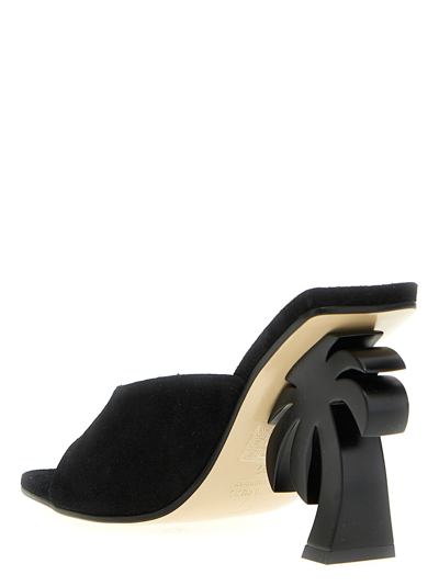 Shop Palm Angels Palm Beach Mules Sandals Black