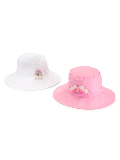 Shop Bari Lynn Girl's 2-pack Bucket Hat Set In Neutral