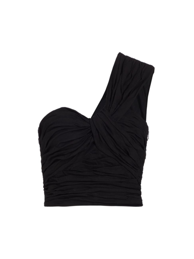 Shop A.l.c Women's Apollo Linen-blend One-shoulder Top In Black
