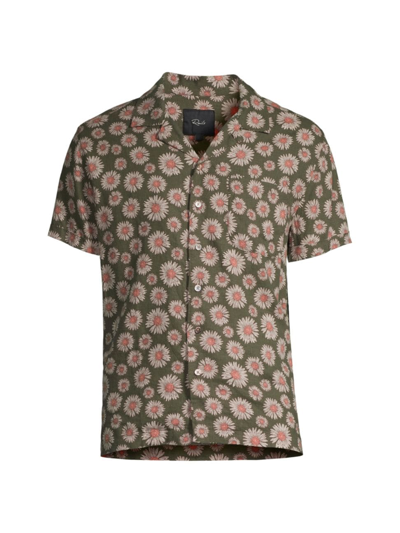 Shop Rails Men's Moreno Floral Camp Shirt In Maya Print Olive