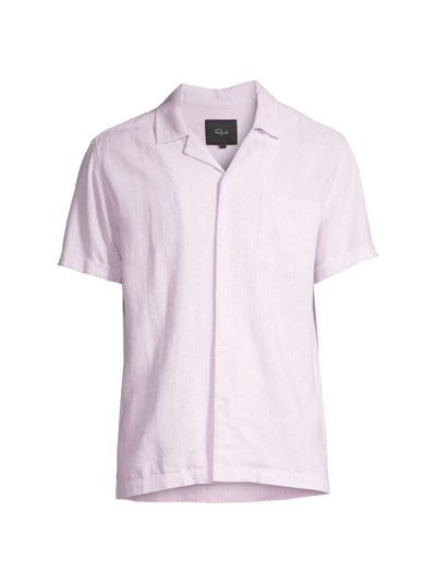 Shop Rails Men's Waimea Camp Shirt In Lavender White Stripe