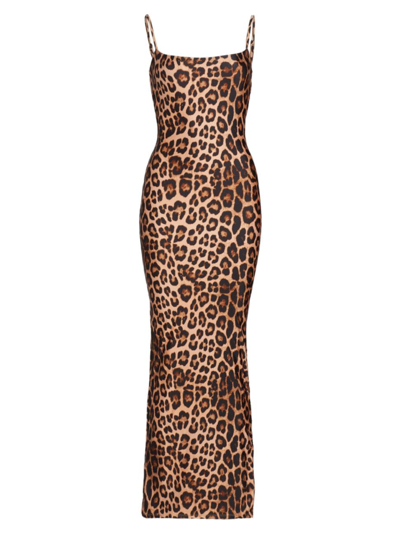 Shop Good American Women's Leopard-print Maxi Dress In Good Leopard