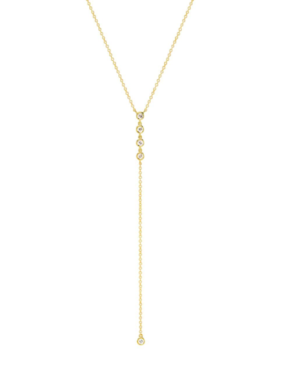 Shop Saks Fifth Avenue Women's 14k Yellow Gold & 0.26 Tcw Diamond Y Necklace