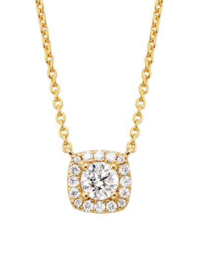 Shop Saks Fifth Avenue Women's 14k Yellow Gold & 0.34 Tcw Diamond Halo Pendant Necklace
