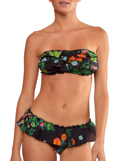 Shop Cynthia Rowley Women's Flirt Ruffle Bikini Top In Black