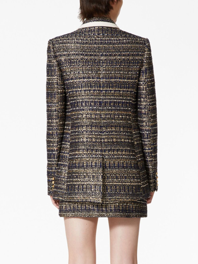 Valentino Tweed Party Single-breasted Blazer In Black