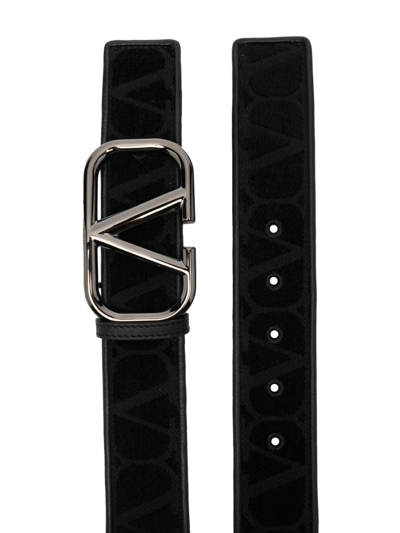 Shop Valentino Toile Iconographe Vlogo Signature Belt In Black