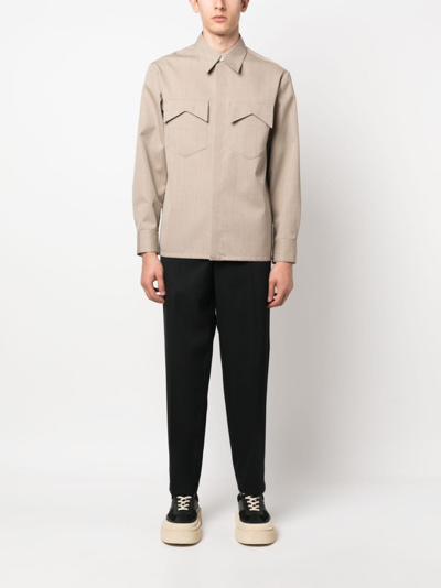 Jil Sander Elasticated-waistband Tapered Trousers In Black