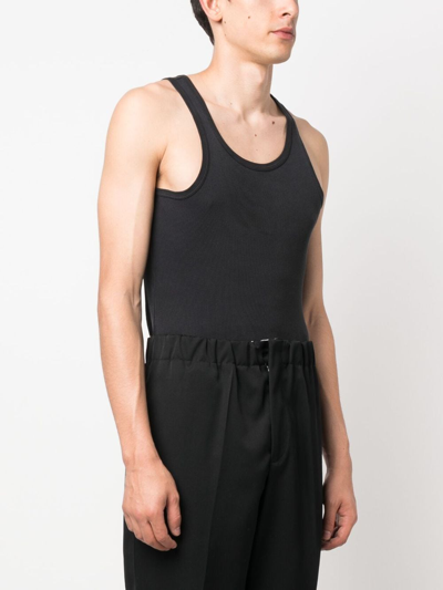 Jil Sander Elasticated-waistband Tapered Trousers In Black
