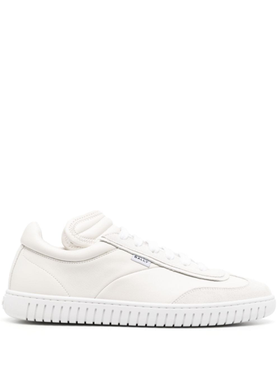 Bally White Parrel Leather Sneakers In White