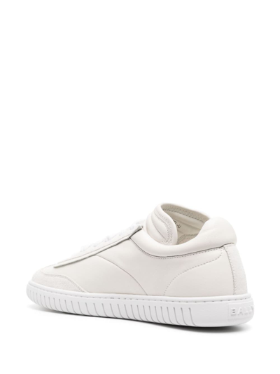 Bally White Parrel Leather Sneakers In White