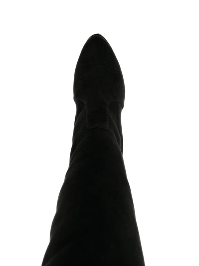 Shop Casadei Flora 140mm Above-knee Platform Boots In Black