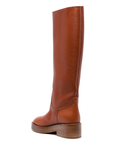 Shop Casadei Andrea 60mm Leather Boots In Orange