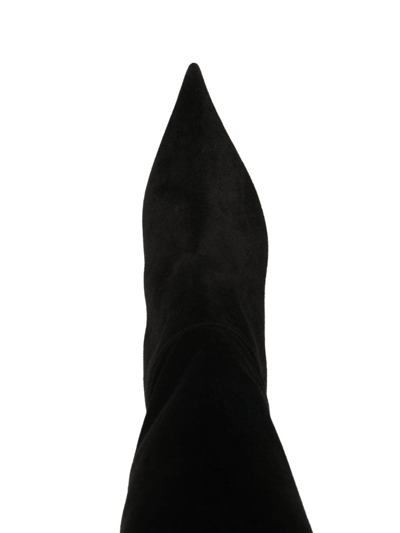 Shop Casadei Elodie 85mm Knee-length Suede Boots In Black
