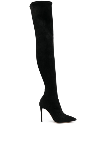 Shop Casadei Julia 100mm Above-knee Boots In Black