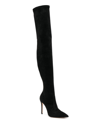 Shop Casadei Julia 100mm Above-knee Boots In Black