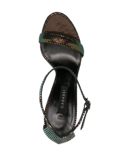 Shop Casadei Blade Aurora Boreale 112mm Sandals In Black