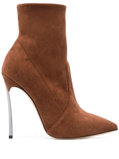 Shop Casadei Blade Arceus 130mm Ankle Boots In Brown