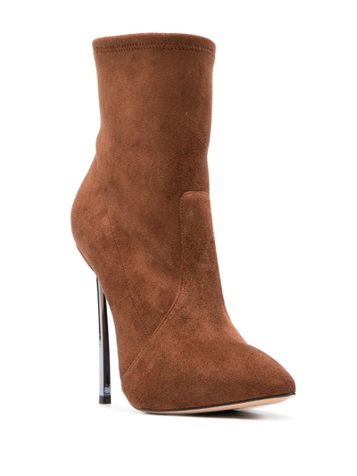 Shop Casadei Blade Arceus 130mm Ankle Boots In Brown