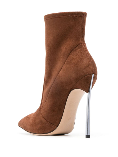 Shop Casadei Blade Arceus 130mm Ankle Boots In Brown