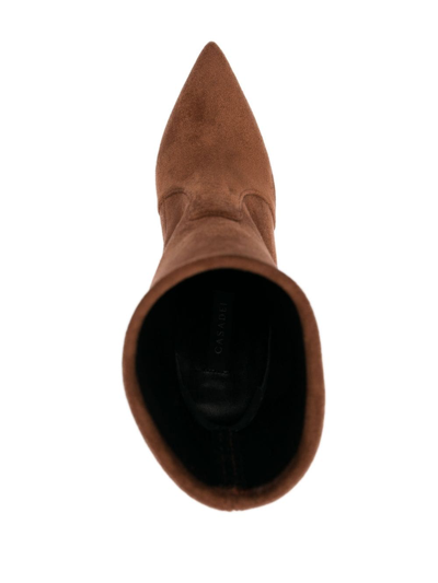 Casadei Blade Arceus 130mm Ankle Boots In Brown