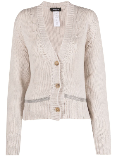 Shop Fabiana Filippi Button-up Knitted Cardigan In Neutrals