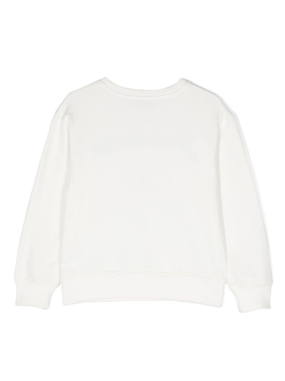 Shop Moschino Teddy Bear Logo-embroidered Sweatshirt In White