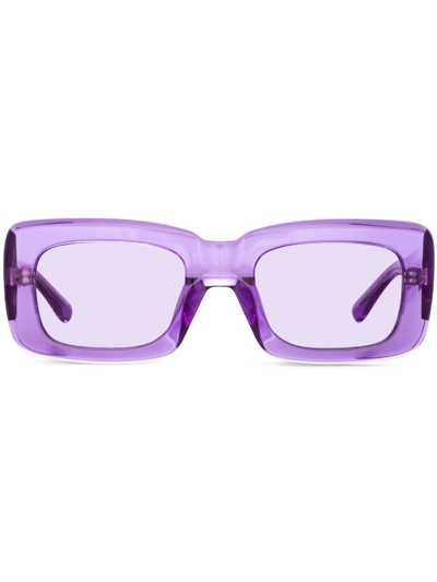 Shop Linda Farrow X  Rectangle-frame Sunglasses In Purple
