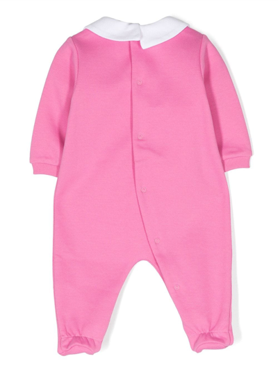 Shop Moschino Logo-print Cotton Pajamas In Pink