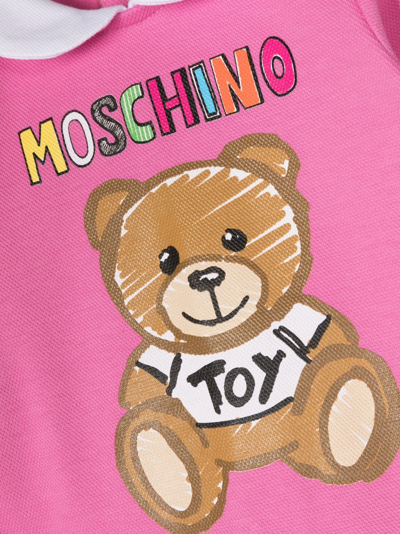 Shop Moschino Logo-print Cotton Pajamas In Pink
