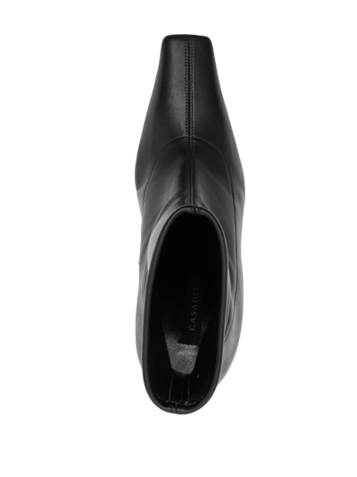 Shop Casadei Geraldine 100mm Leather Boots In Black