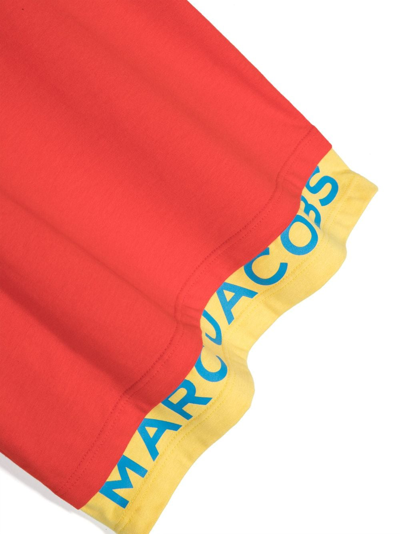 Shop Marc Jacobs Colour-block Logo-print T-shirt In Red