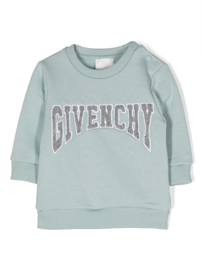 Shop Givenchy Logo-embroidered Sweatshirt In Blue
