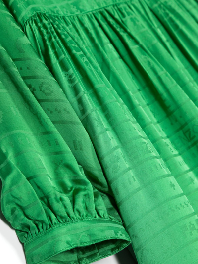Shop Kenzo Logo-tape Dress In Green