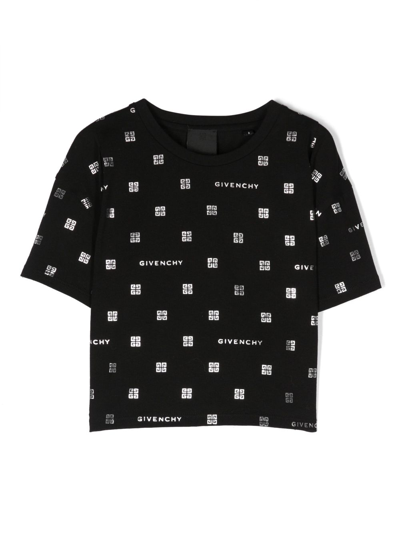 Givenchy Kids' 4g Logo Print T-shirt In Black