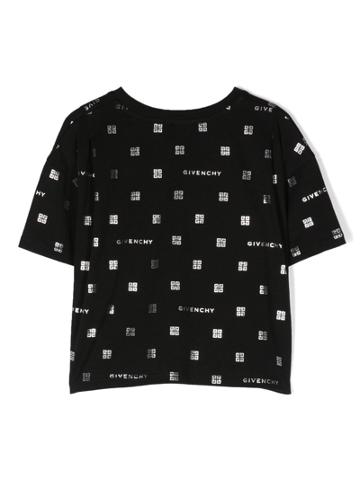 Givenchy Kids' 4g Logo Print T-shirt In Black