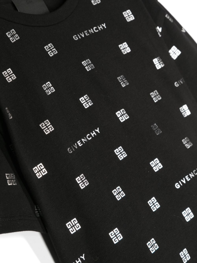 Givenchy Kids' 4g Logo Print T-shirt In Black