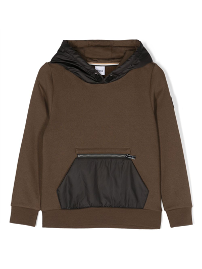 Shop Bosswear Logo-patch Cotton-blend Hoodie In Brown