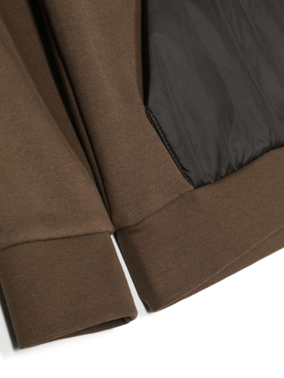 Shop Bosswear Logo-patch Cotton-blend Hoodie In Brown