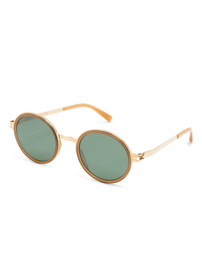 Shop Mykita Dayo Round-frame Sunglasses In Gold