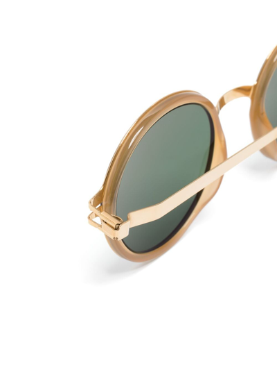 Shop Mykita Dayo Round-frame Sunglasses In Gold