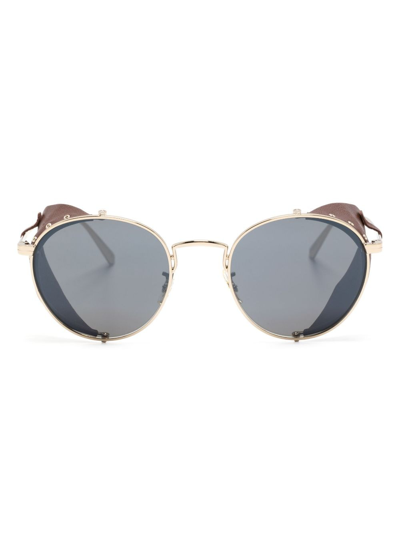 Shop Oliver Peoples Cesarino-l Round-frame Sunglasses In Gold