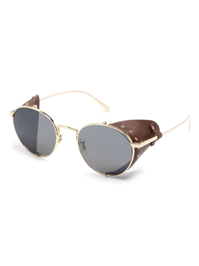 Shop Oliver Peoples Cesarino-l Round-frame Sunglasses In Gold