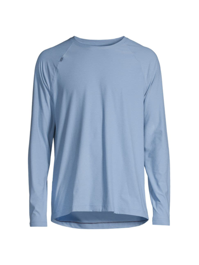 Shop Rhone Men's Reign Long-sleeve Shirt In Cyan