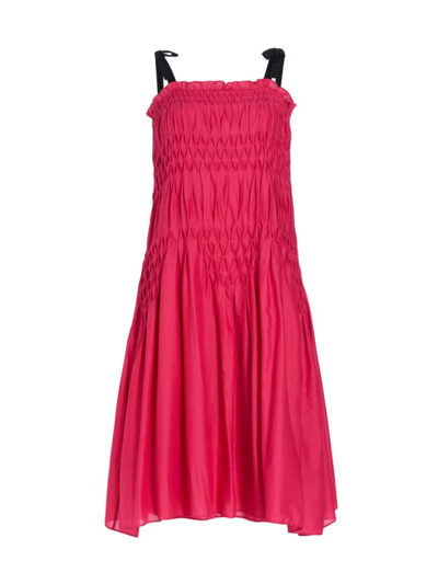 Shop Merlette Women's Mabel Smocked Midi-dress In Deep Pink