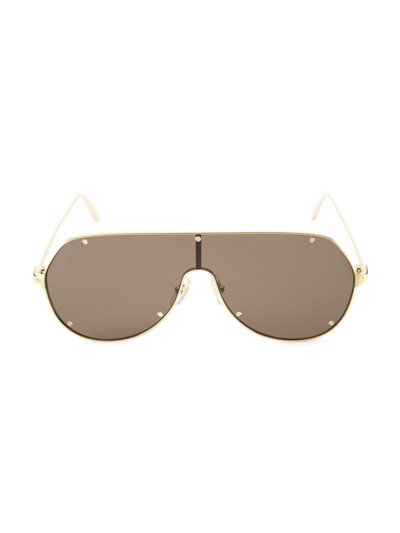 Shop Cartier Men's Santos De  Ct0324s-001 99mm Sunglasses In Gold Brown
